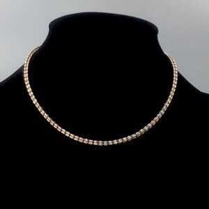 Sterling Silver Rose Gold Plated Diamond Cut Triple Sided Necklace 17.3 Gms 16”